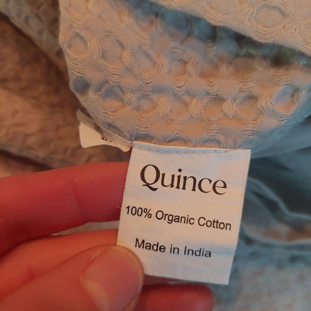 Quince 100% Organic Cotton Waffle Light Gray Duvet Cover! King/ Cal King  (405)